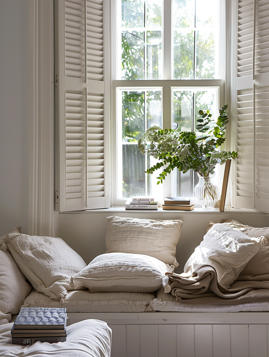 cosy window seat nook in a living space in east london home